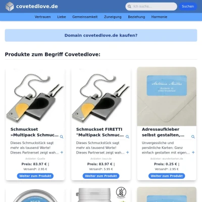 Screenshot covetedlove.de