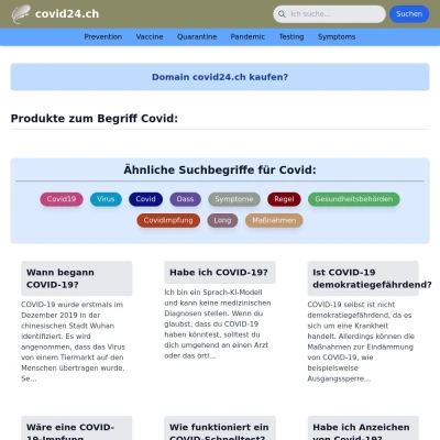 Screenshot covid24.ch