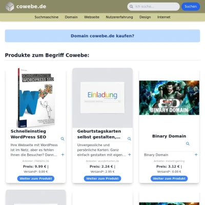 Screenshot cowebe.de