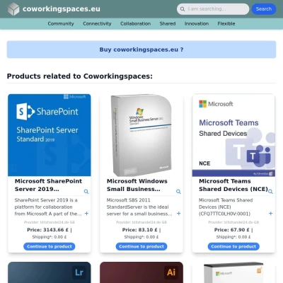 Screenshot coworkingspaces.eu