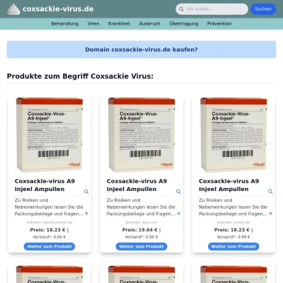 Screenshot coxsackie-virus.de