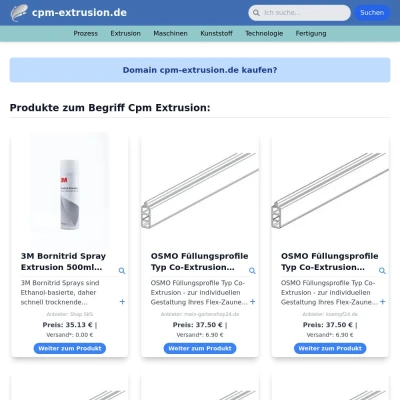Screenshot cpm-extrusion.de