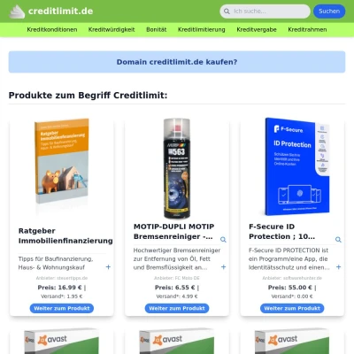 Screenshot creditlimit.de