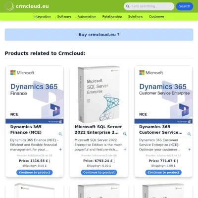 Screenshot crmcloud.eu