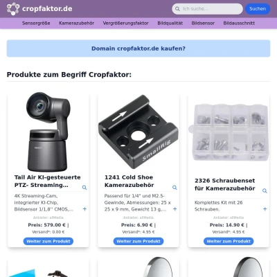 Screenshot cropfaktor.de
