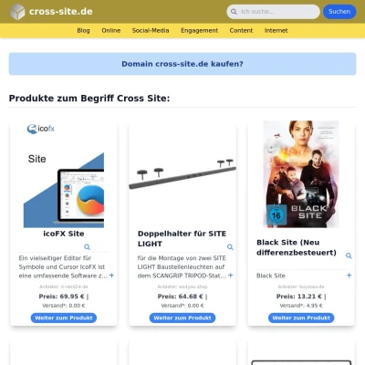 Screenshot cross-site.de