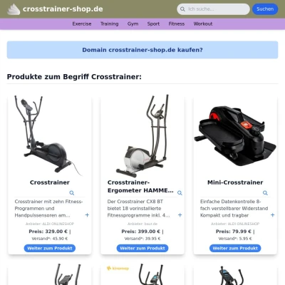 Screenshot crosstrainer-shop.de