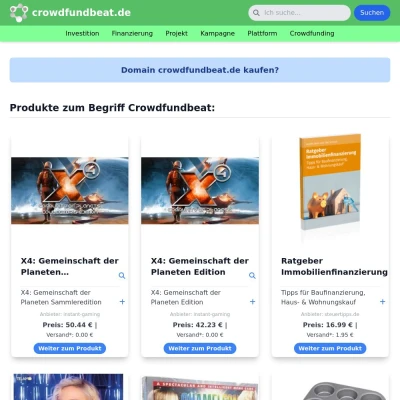 Screenshot crowdfundbeat.de