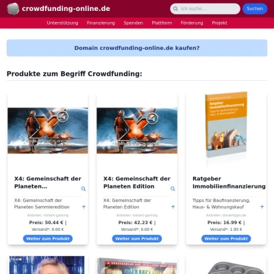 Screenshot crowdfunding-online.de