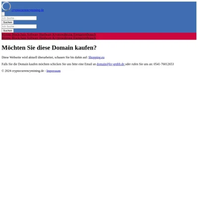 Screenshot cryptocurrencymining.de