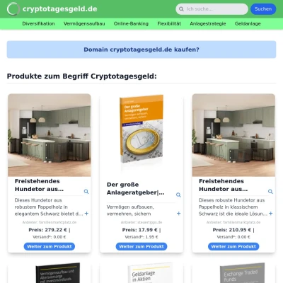 Screenshot cryptotagesgeld.de