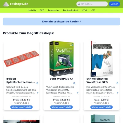 Screenshot csshops.de