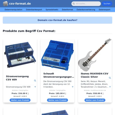 Screenshot csv-format.de