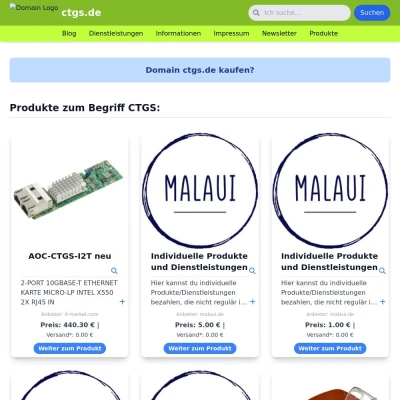 Screenshot ctgs.de