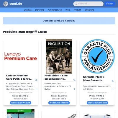 Screenshot cumi.de