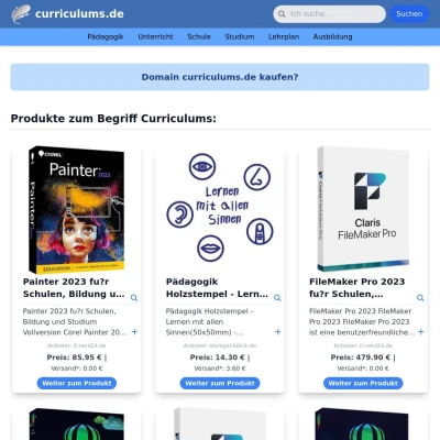 Screenshot curriculums.de