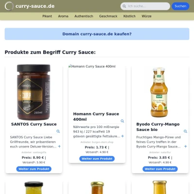 Screenshot curry-sauce.de