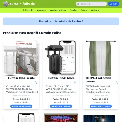 Screenshot curtain-falls.de