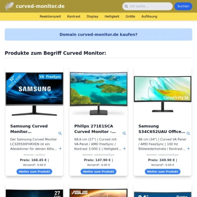Screenshot curved-monitor.de
