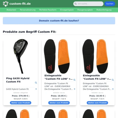 Screenshot custom-fit.de
