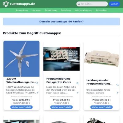 Screenshot customapps.de