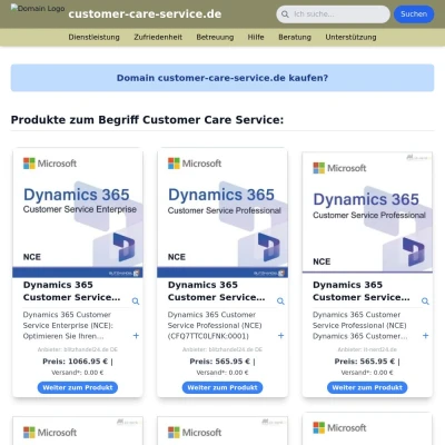 Screenshot customer-care-service.de
