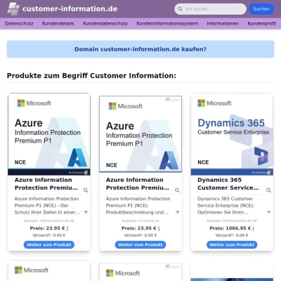 Screenshot customer-information.de