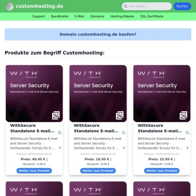 Screenshot customhosting.de