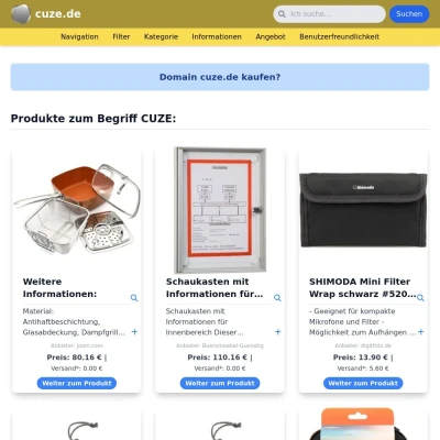 Screenshot cuze.de