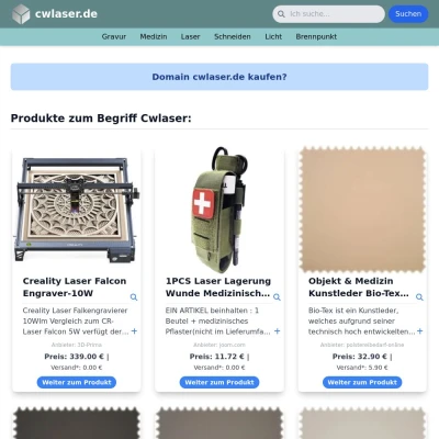Screenshot cwlaser.de