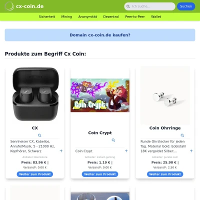 Screenshot cx-coin.de