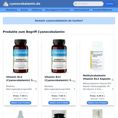 Screenshot cyanocobalamin.de