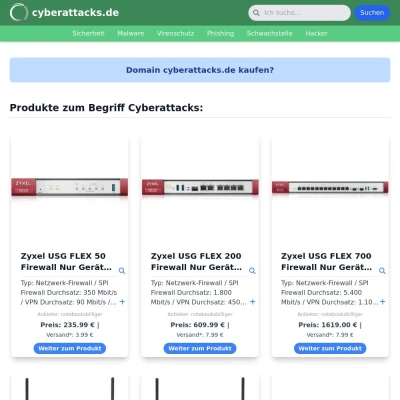 Screenshot cyberattacks.de