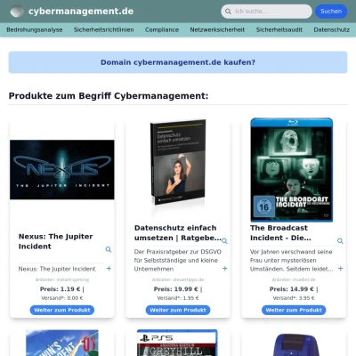 Screenshot cybermanagement.de