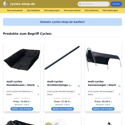 Screenshot cycles-shop.de