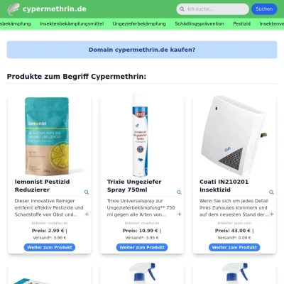 Screenshot cypermethrin.de