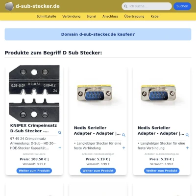 Screenshot d-sub-stecker.de