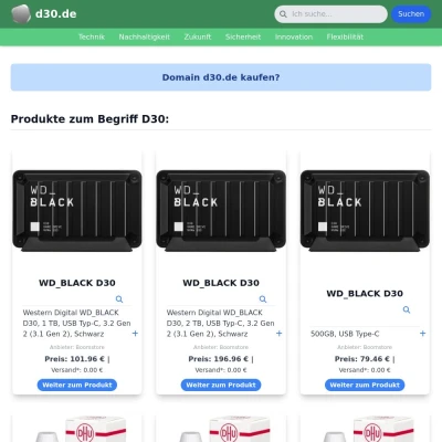 Screenshot d30.de