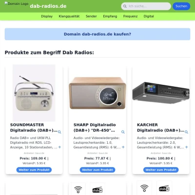 Screenshot dab-radios.de