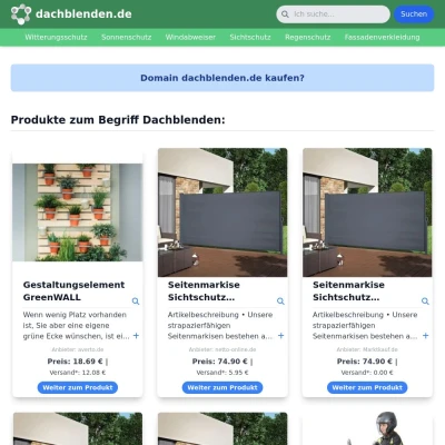 Screenshot dachblenden.de