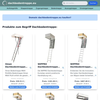 Screenshot dachbodentreppe.eu