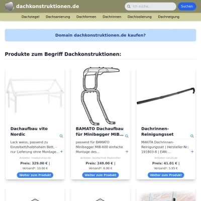 Screenshot dachkonstruktionen.de