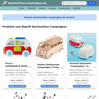Screenshot dachmarkise-campingbus.de