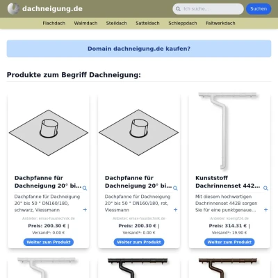 Screenshot dachneigung.de