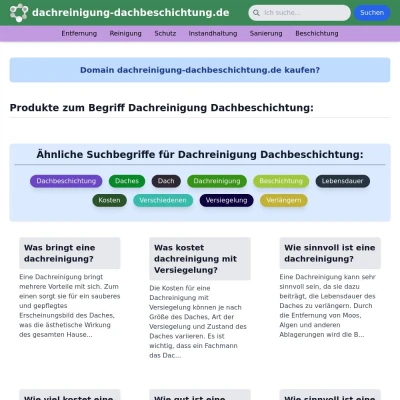 Screenshot dachreinigung-dachbeschichtung.de