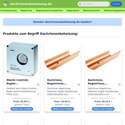 Screenshot dachrinnenbeheizung.de