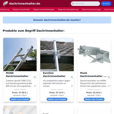 Screenshot dachrinnenhalter.de