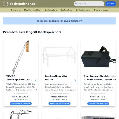 Screenshot dachspeicher.de