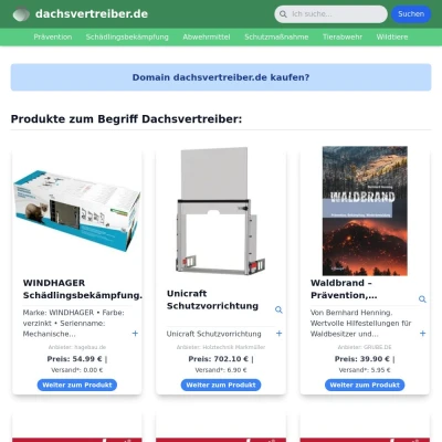 Screenshot dachsvertreiber.de