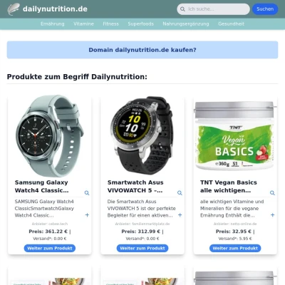 Screenshot dailynutrition.de